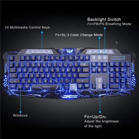 Gaming Keyboard and Mouse,USB Wired Backlit Gaming Mouse and Keyboard Combo
